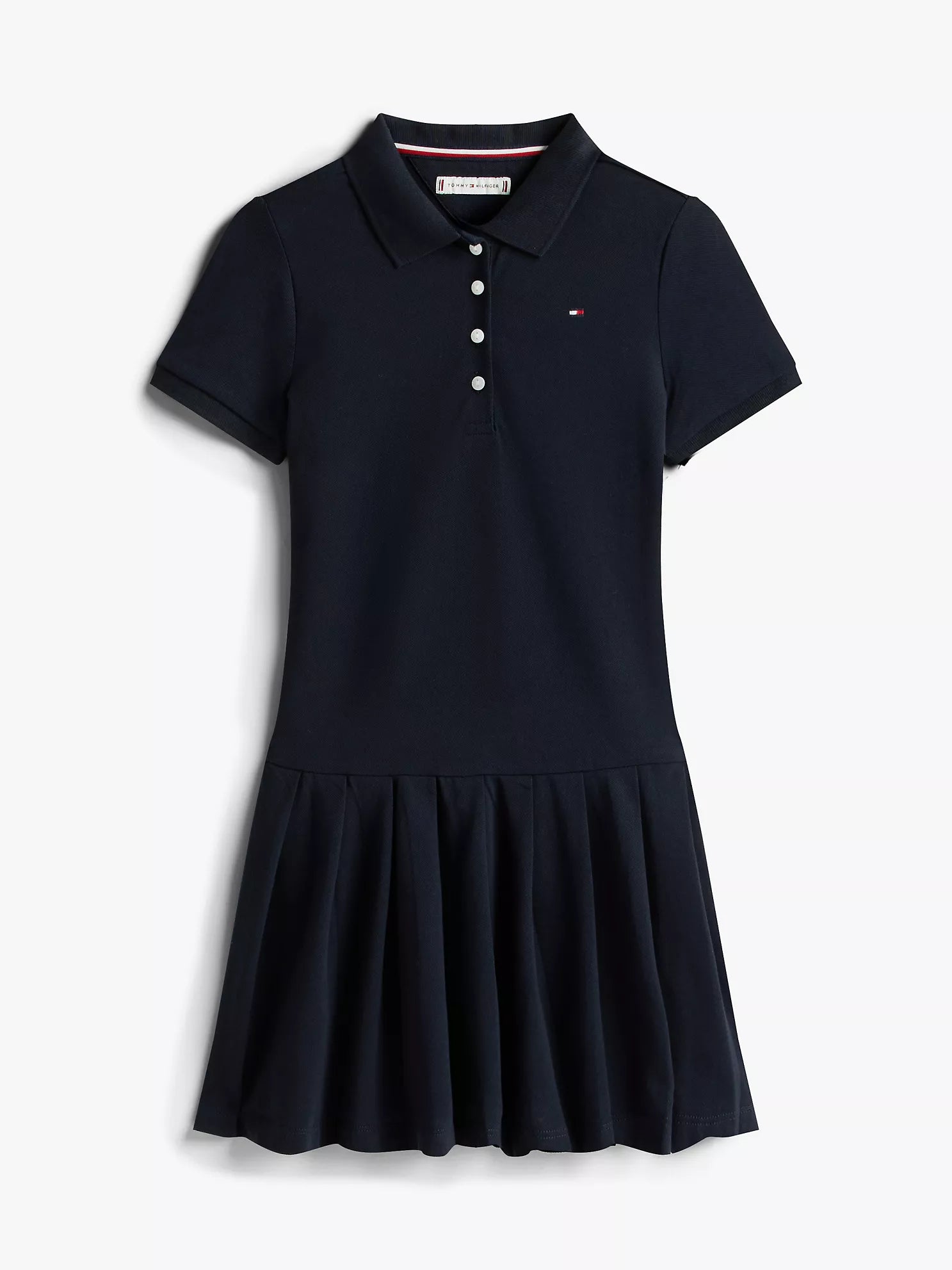 Girls  Pleated Stretch Polo Dress Sz 6-7