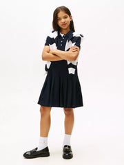 Girls  Pleated Stretch Polo Dress
