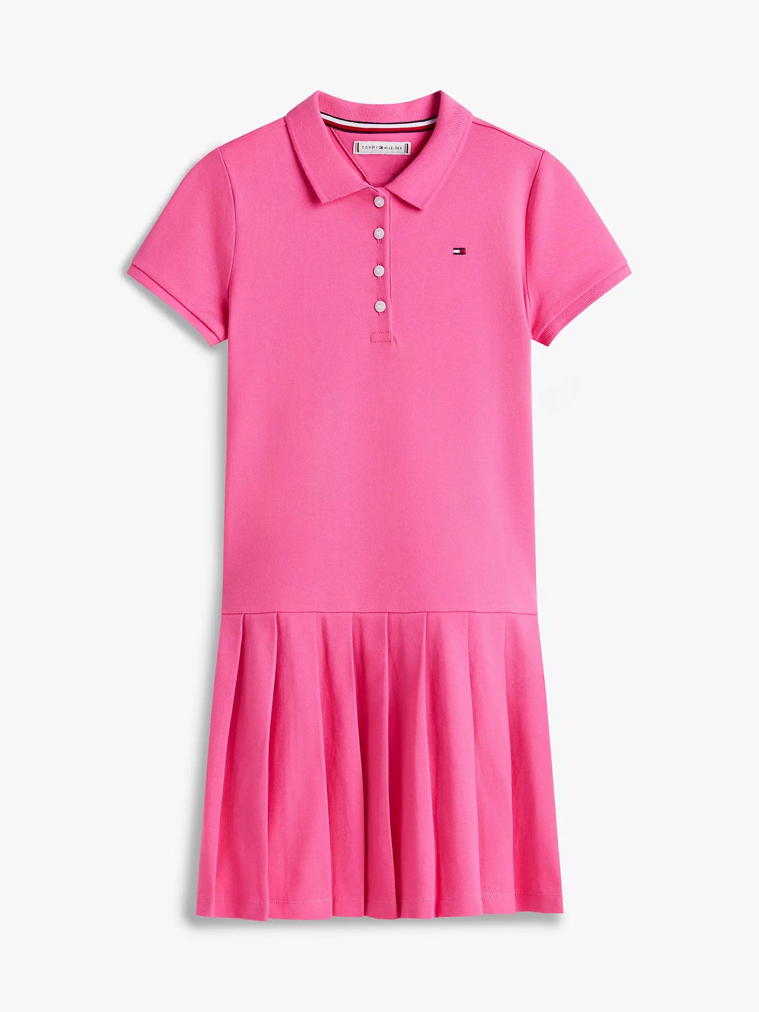 Girls  Pleated Stretch Polo Dress