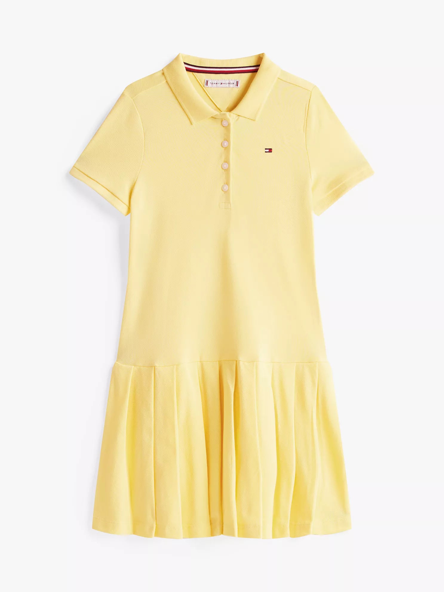 Girls  Pleated Stretch Polo Dress