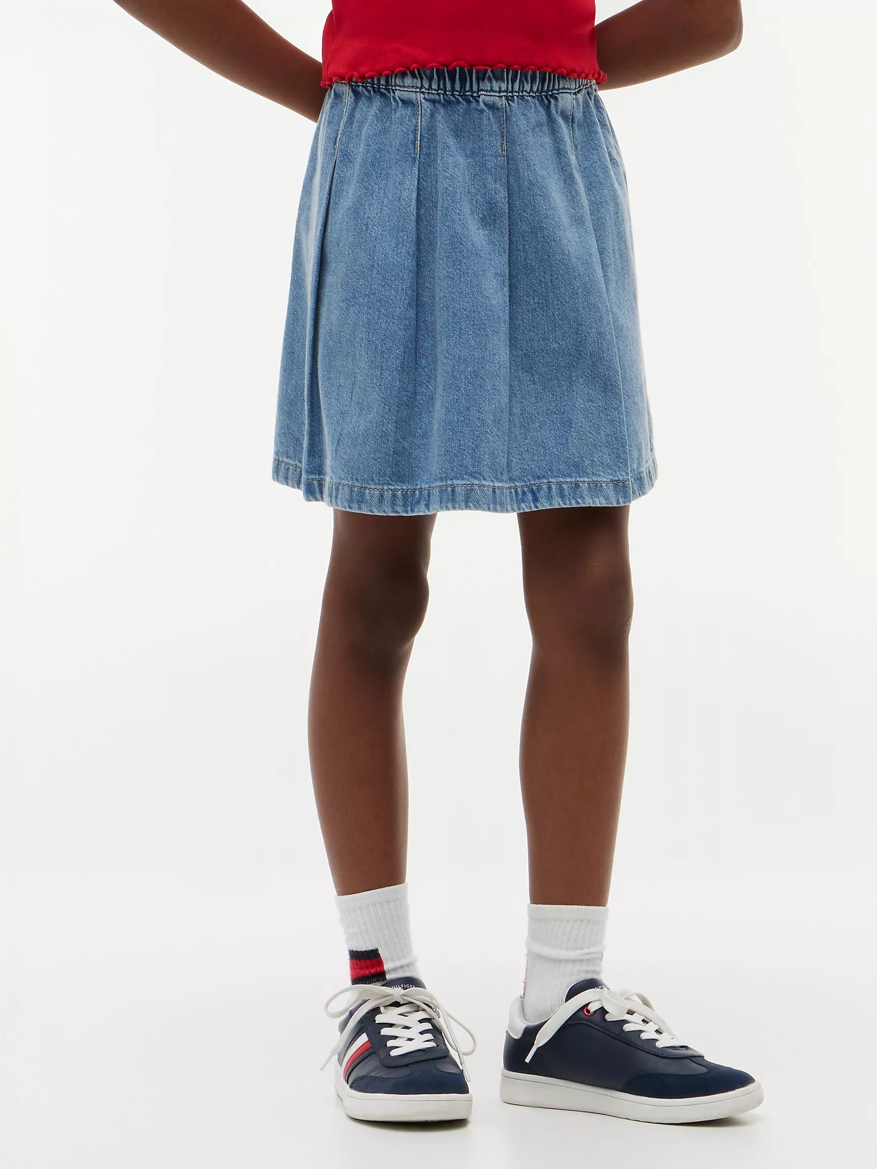 Kids' Pleated Denim Skirt