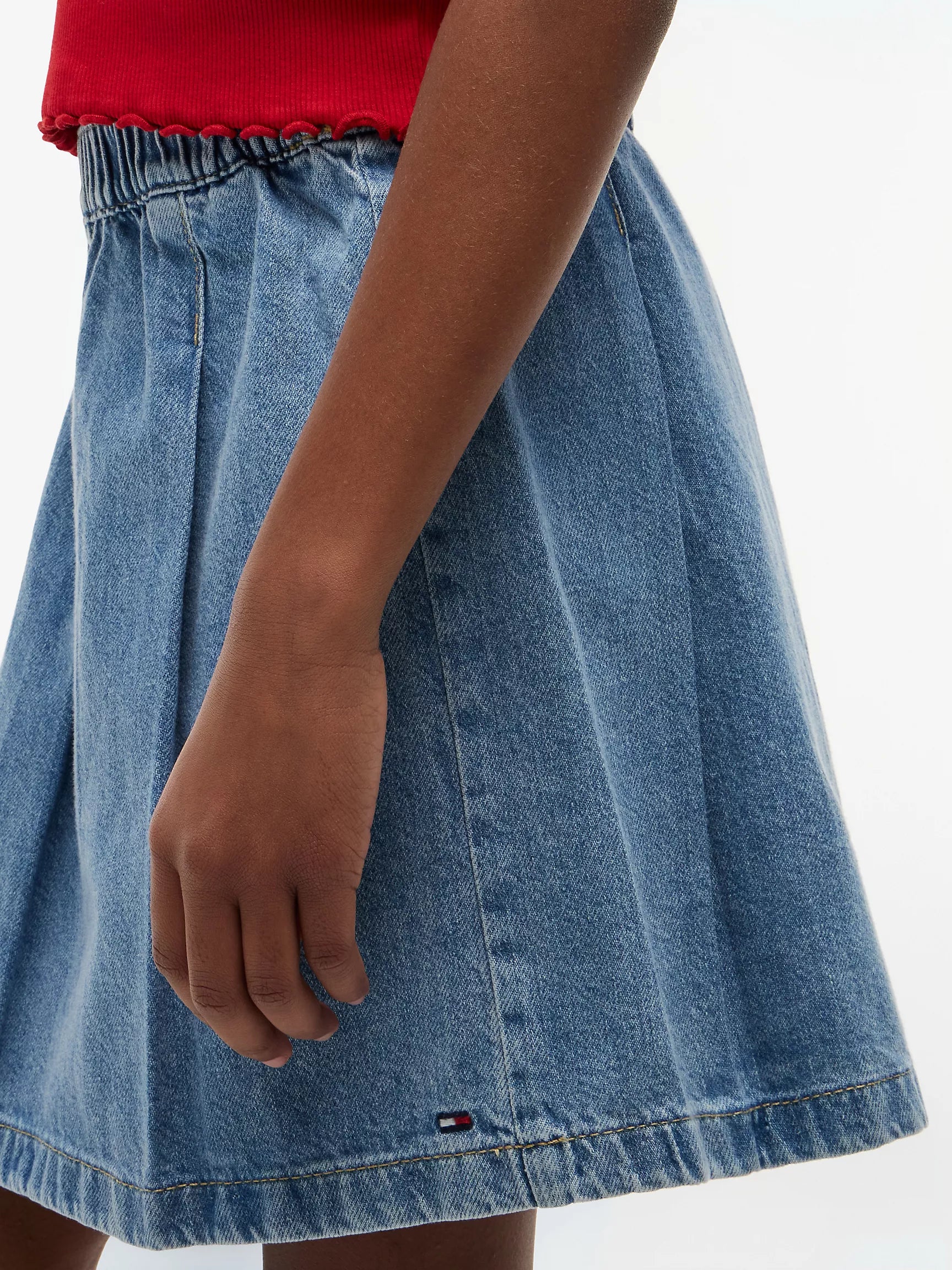 Kids' Pleated Denim Skirt
