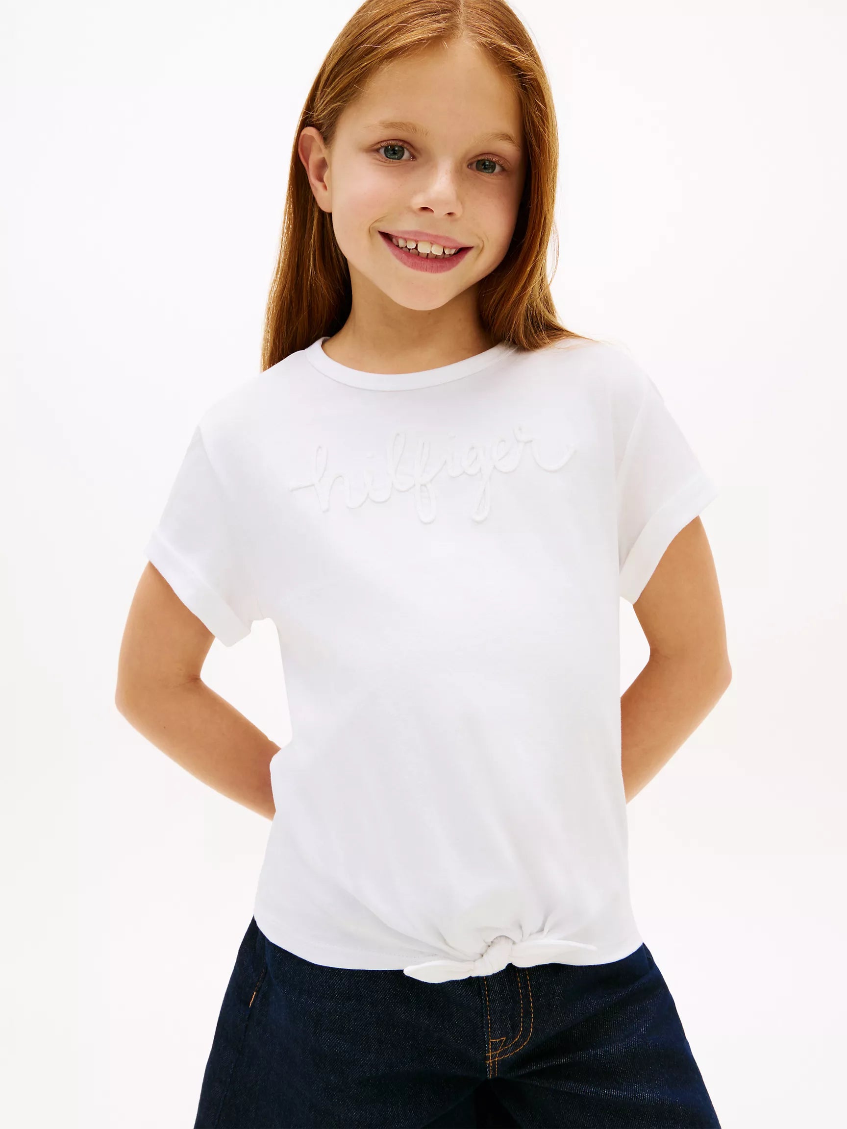 Kids' Hilfiger Logo Tie-Front T-Shirt