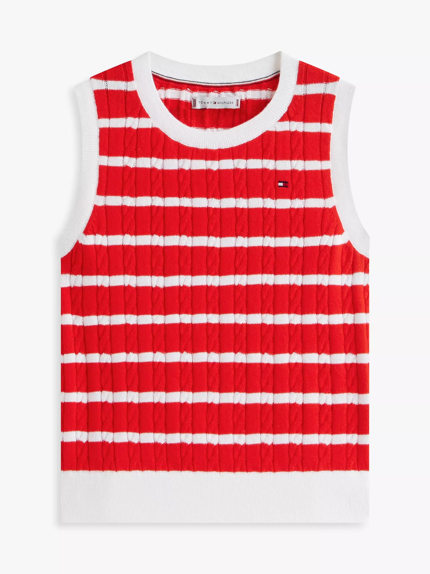 Girls Kids' Stripe Cable Knit Vest Tommy Hilfiger