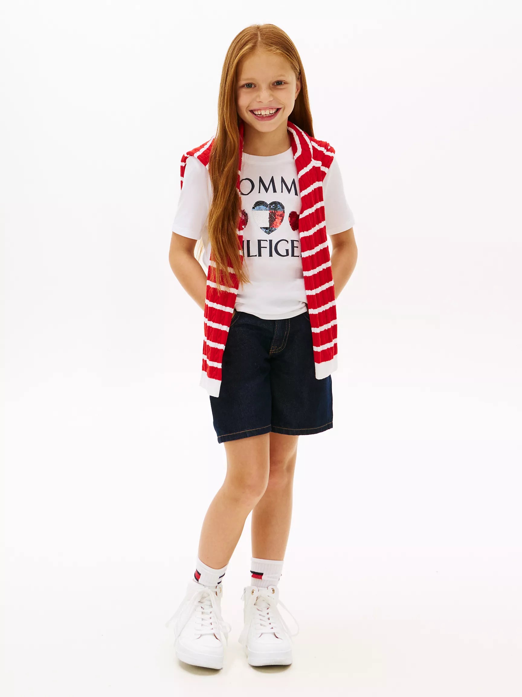 Kids' Sequin Heart Logo T-Shirt