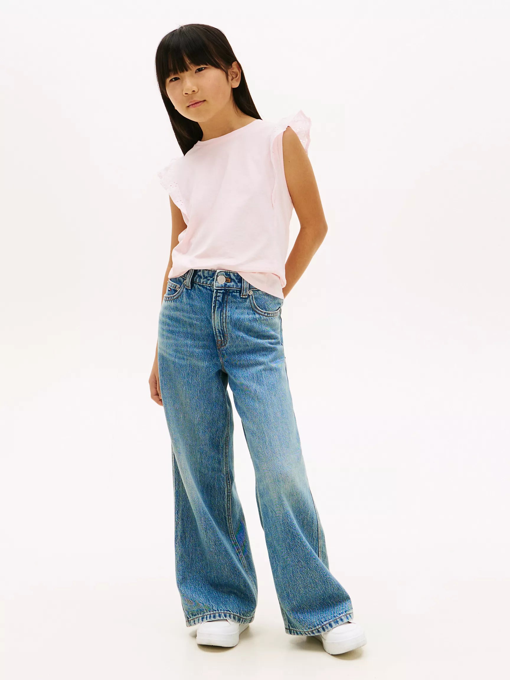 Kids' Embroidered Eyelet Flutter T-Shirt