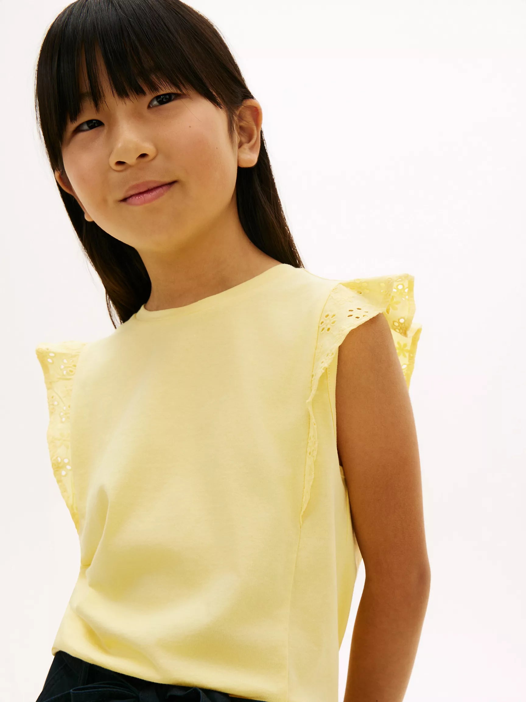Kids' Embroidered Eyelet Flutter T-Shirt