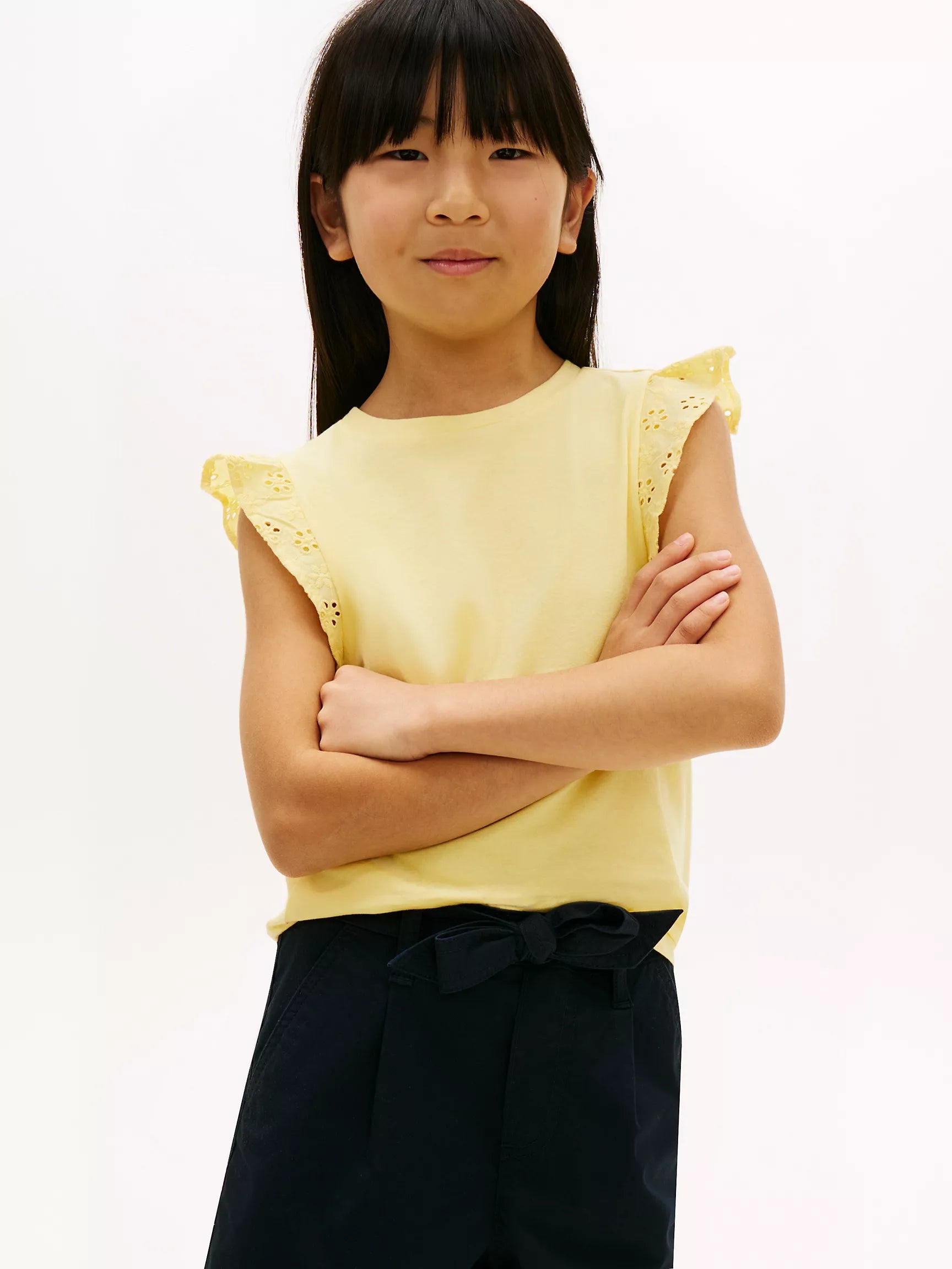 Kids' Embroidered Eyelet Flutter T-Shirt