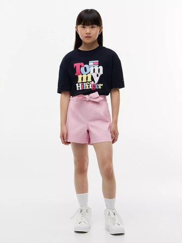 Kids' Belted Stretch Pull-On Short