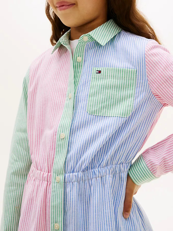 Kids' Mixed Stripe Stretch Shirtdress