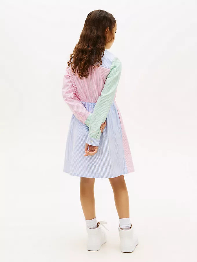 Kids' Mixed Stripe Stretch Shirtdress
