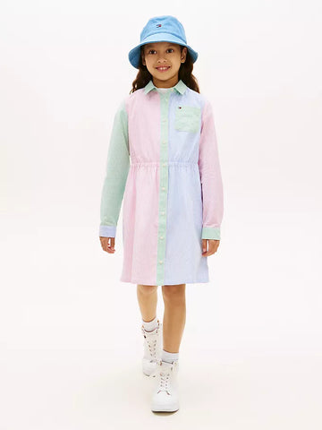Kids' Mixed Stripe Stretch Shirtdress