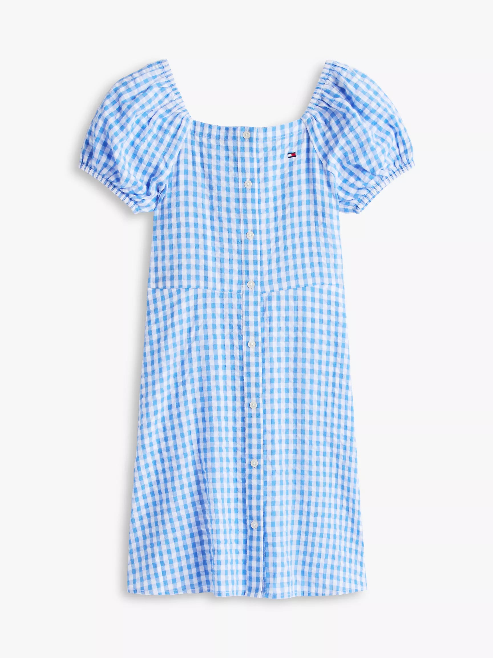 Kids' Gingham Puff-Sleeve Dress