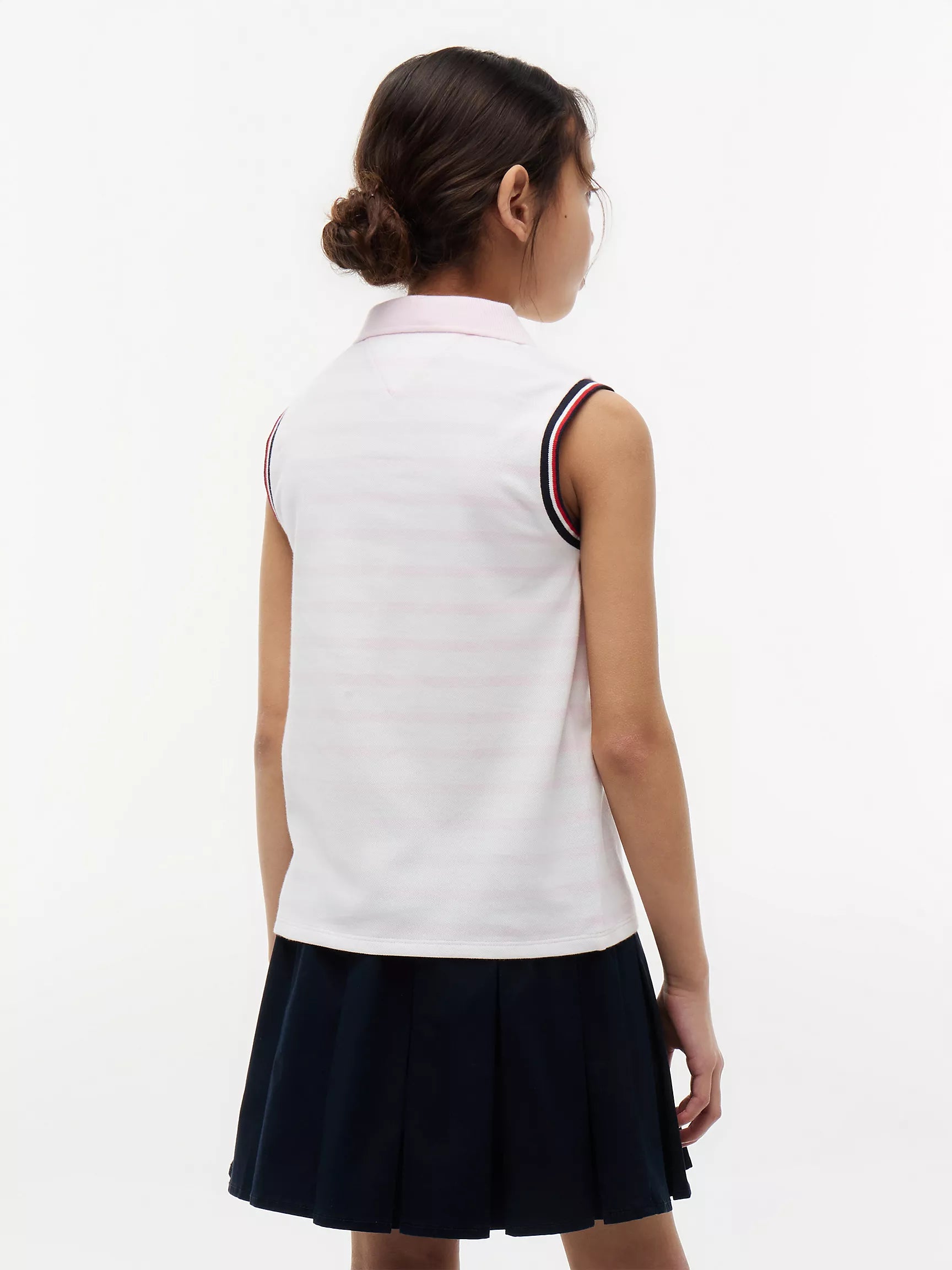 Kids' Stripe Sleeveless Stretch Polo