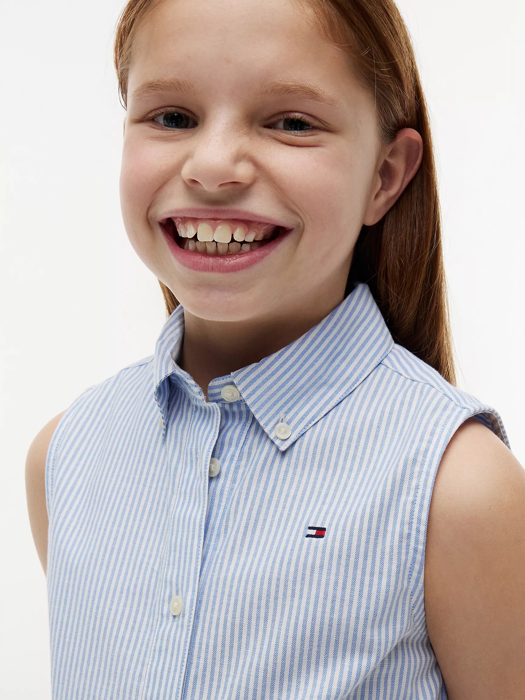 Kids' Sleeveless Belted Shirtdress