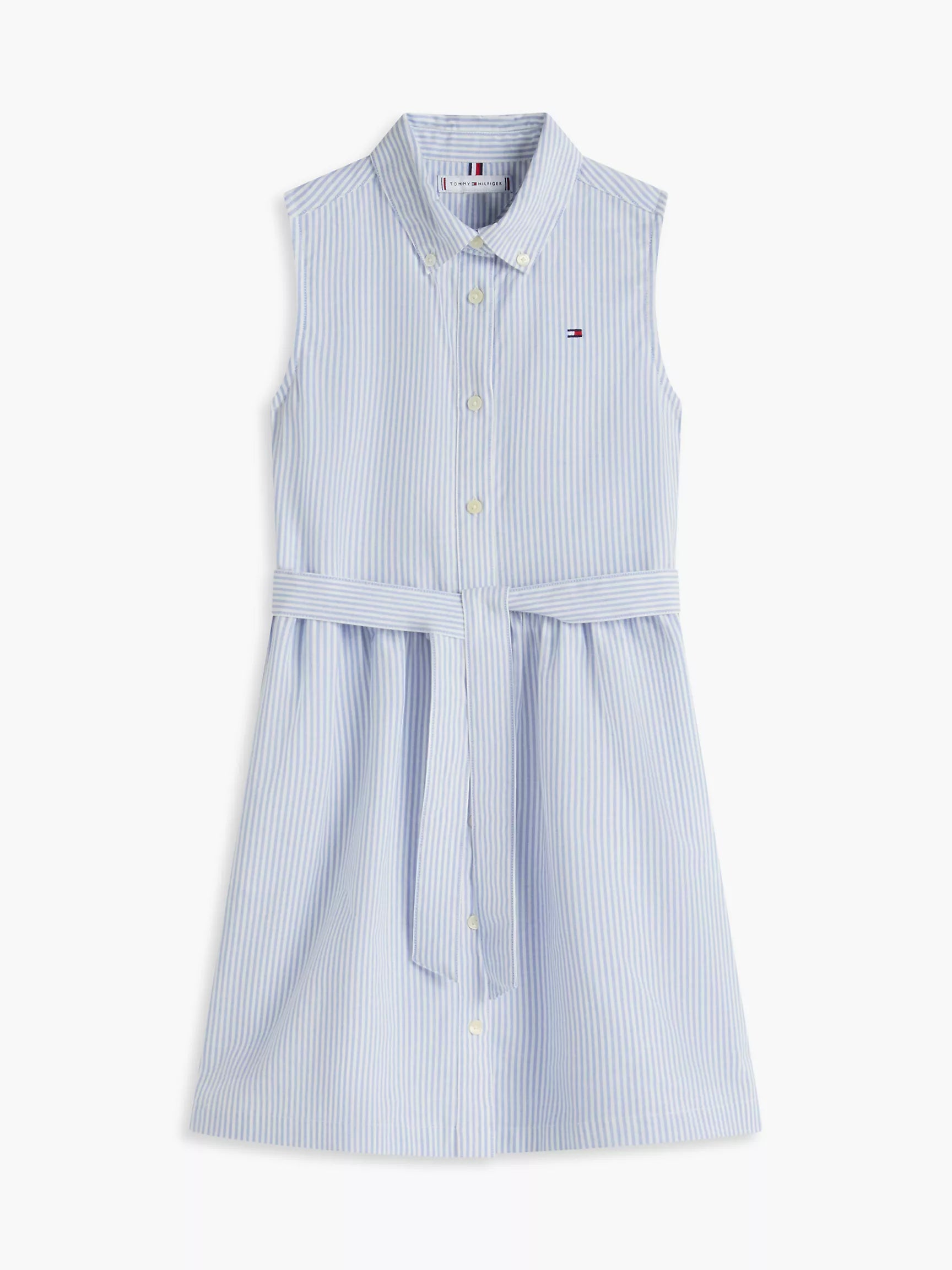 Kids' Sleeveless Belted Shirtdress