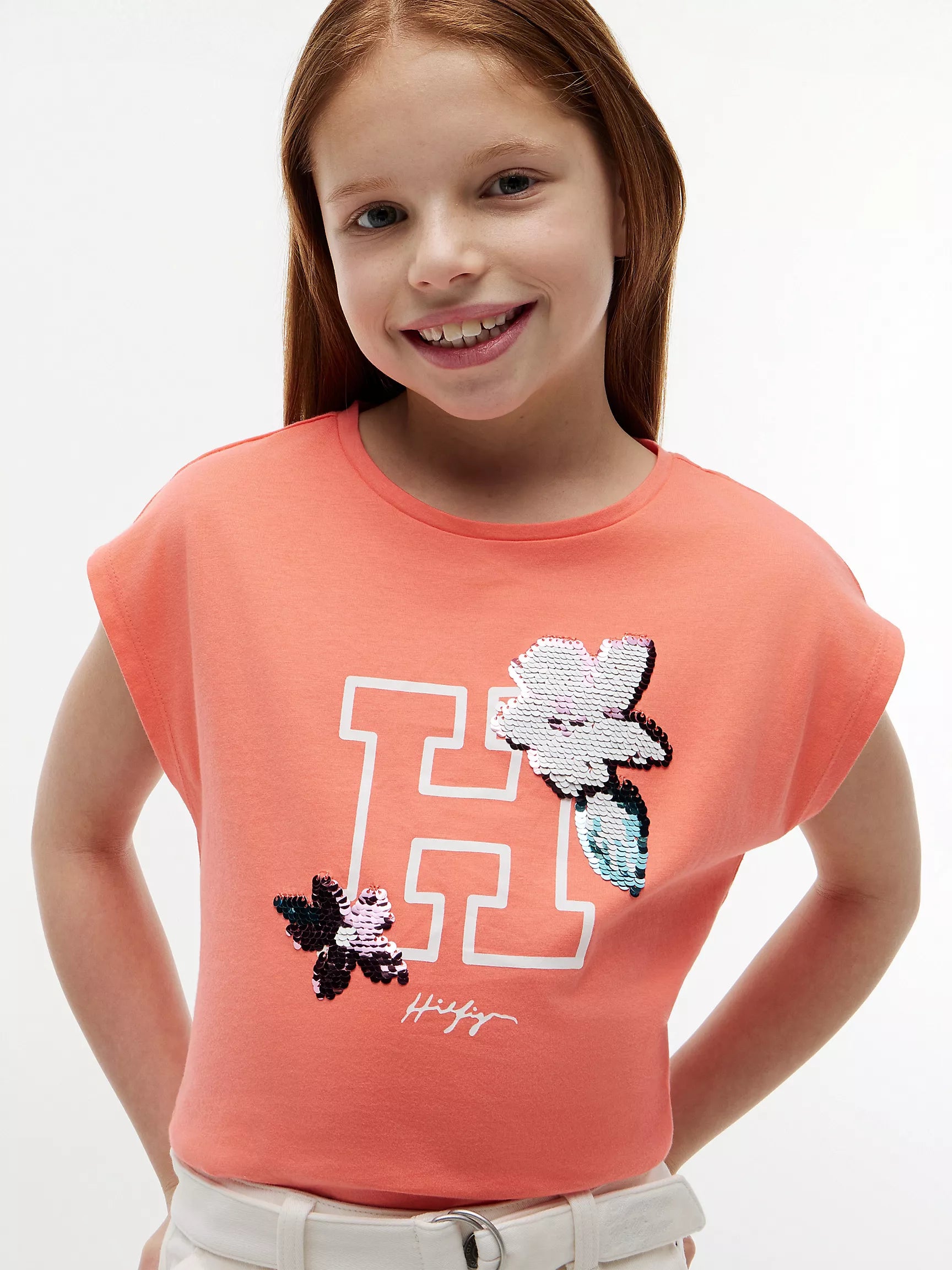 Kids' Flip Sequin Floral Logo T-Shirt