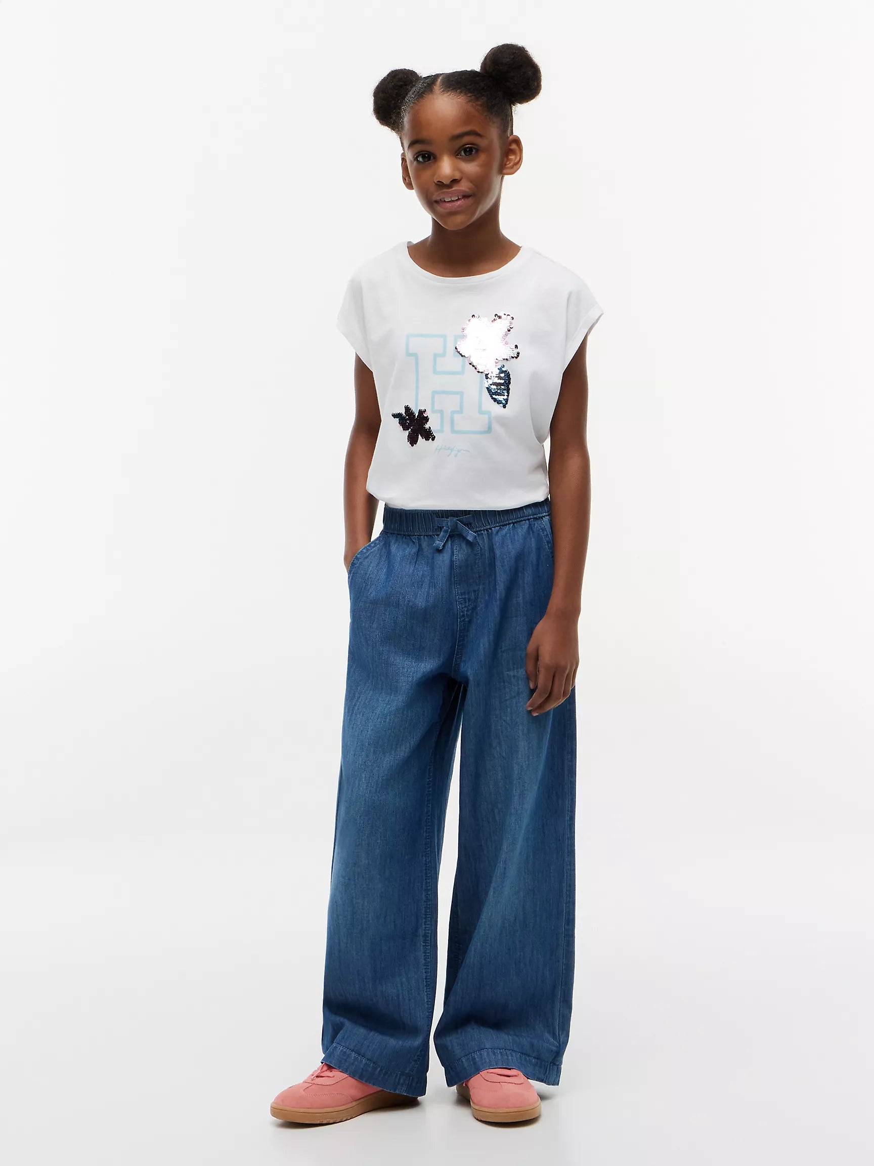 Kids' Flip Sequin Floral Logo T-Shirt