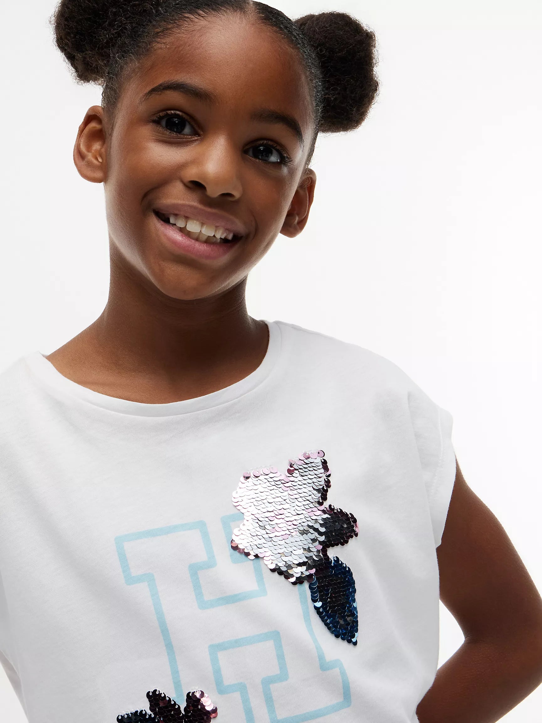 Kids' Flip Sequin Floral Logo T-Shirt