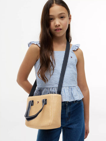 Kids' Raffia Crossbody Bag
