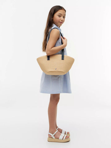 Kids' Raffia Shoulder Bag