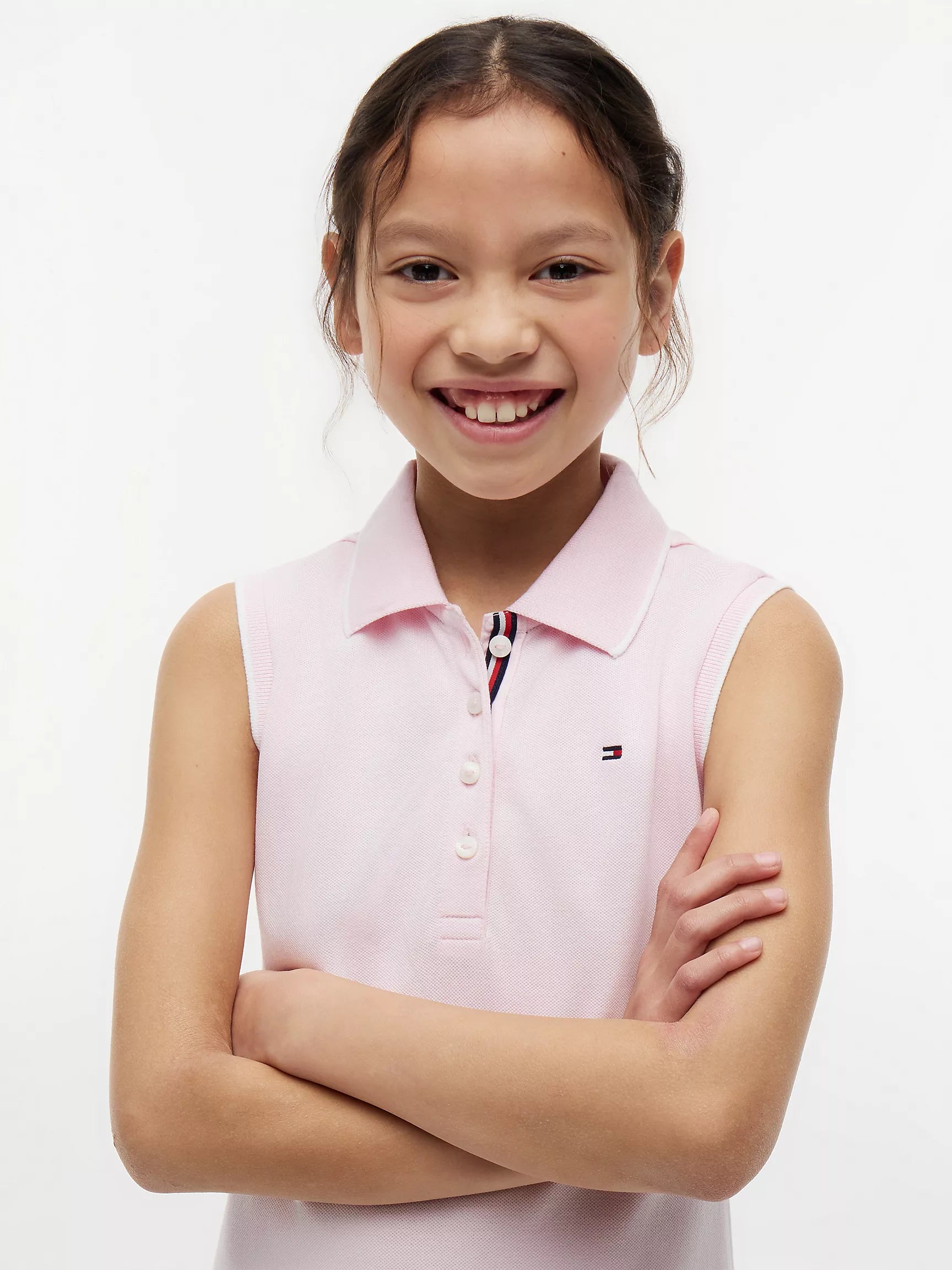 Kids' Sleeveless Pleated Polo Dress