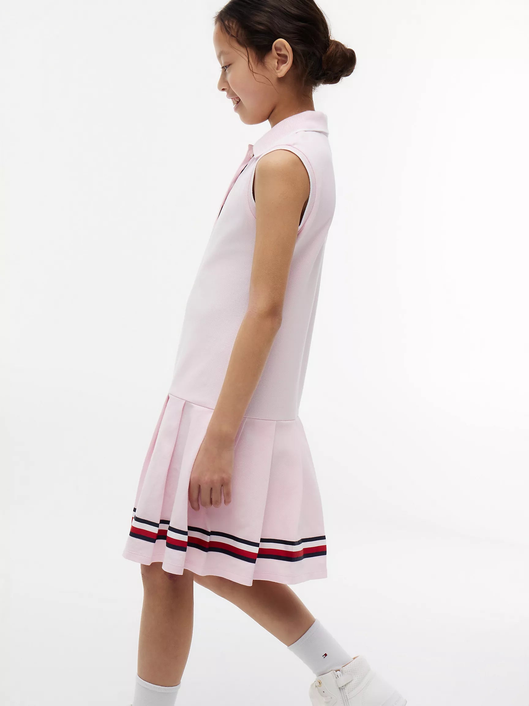 Kids' Sleeveless Pleated Polo Dress
