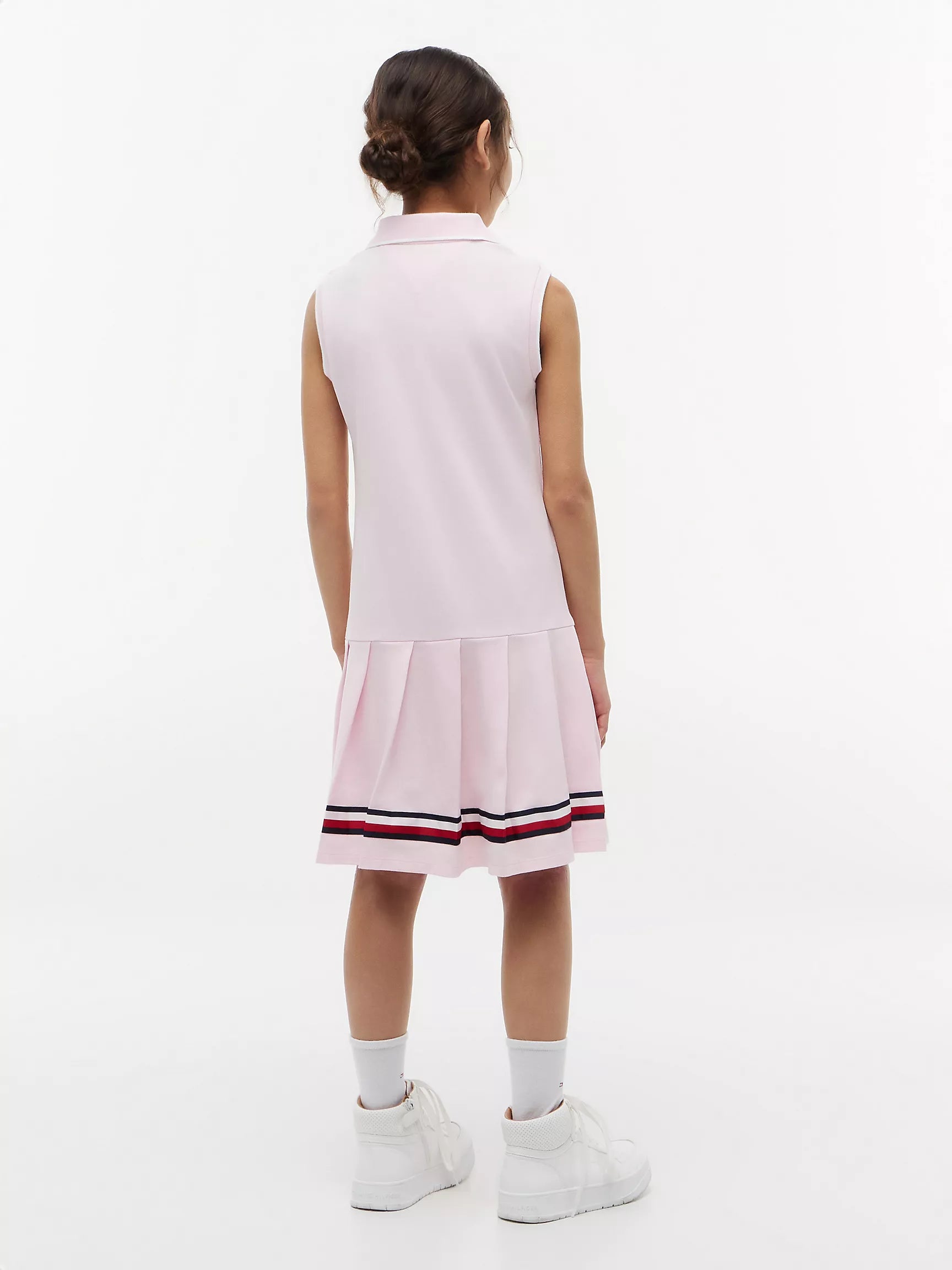 Kids' Sleeveless Pleated Polo Dress