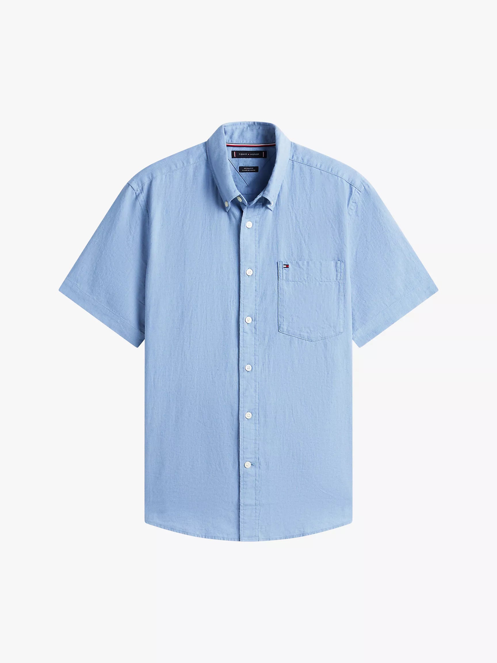 Regular Fit Short-Sleeve Linen-Blend Shirt