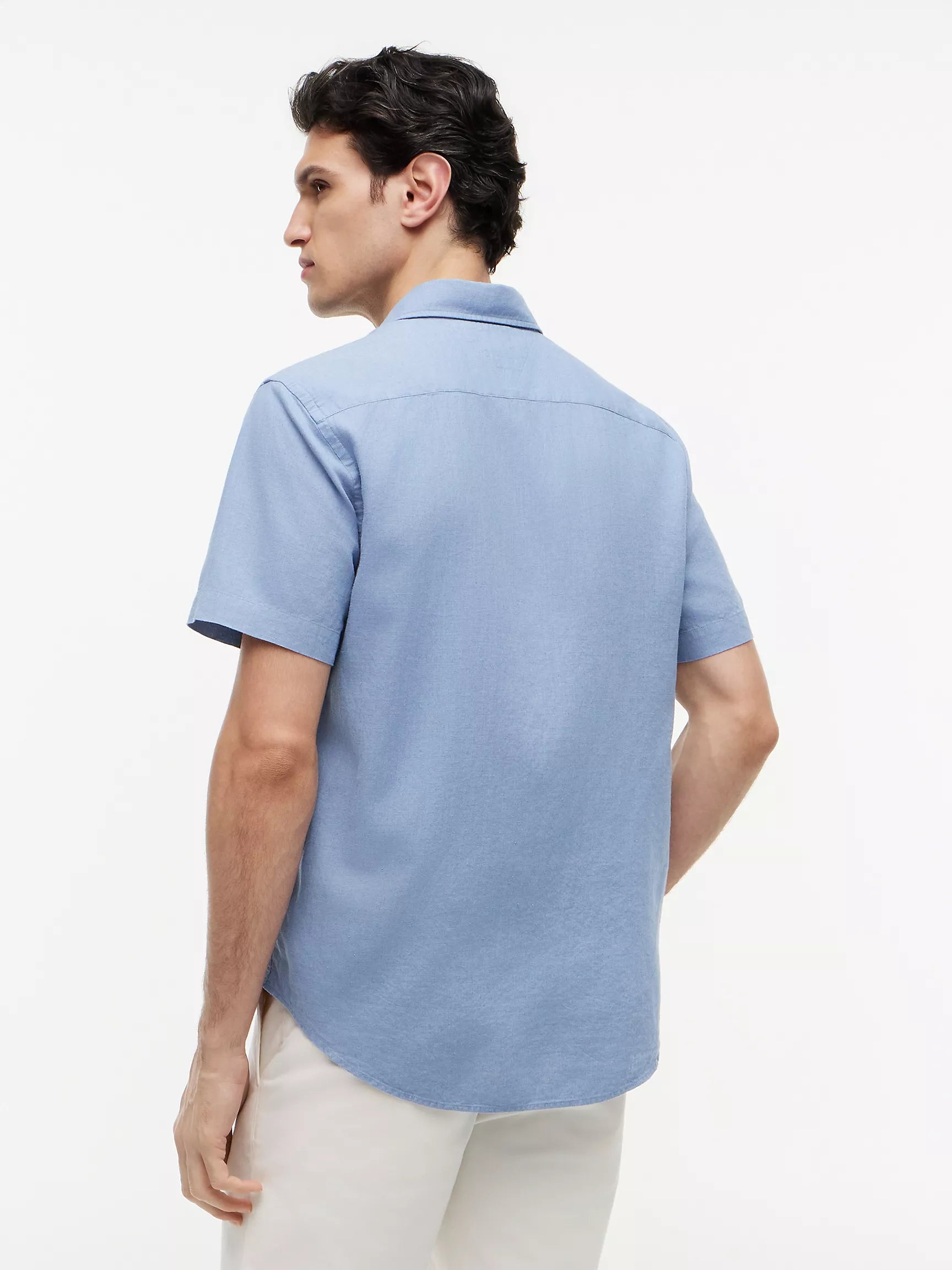 Regular Fit Short-Sleeve Linen-Blend Shirt