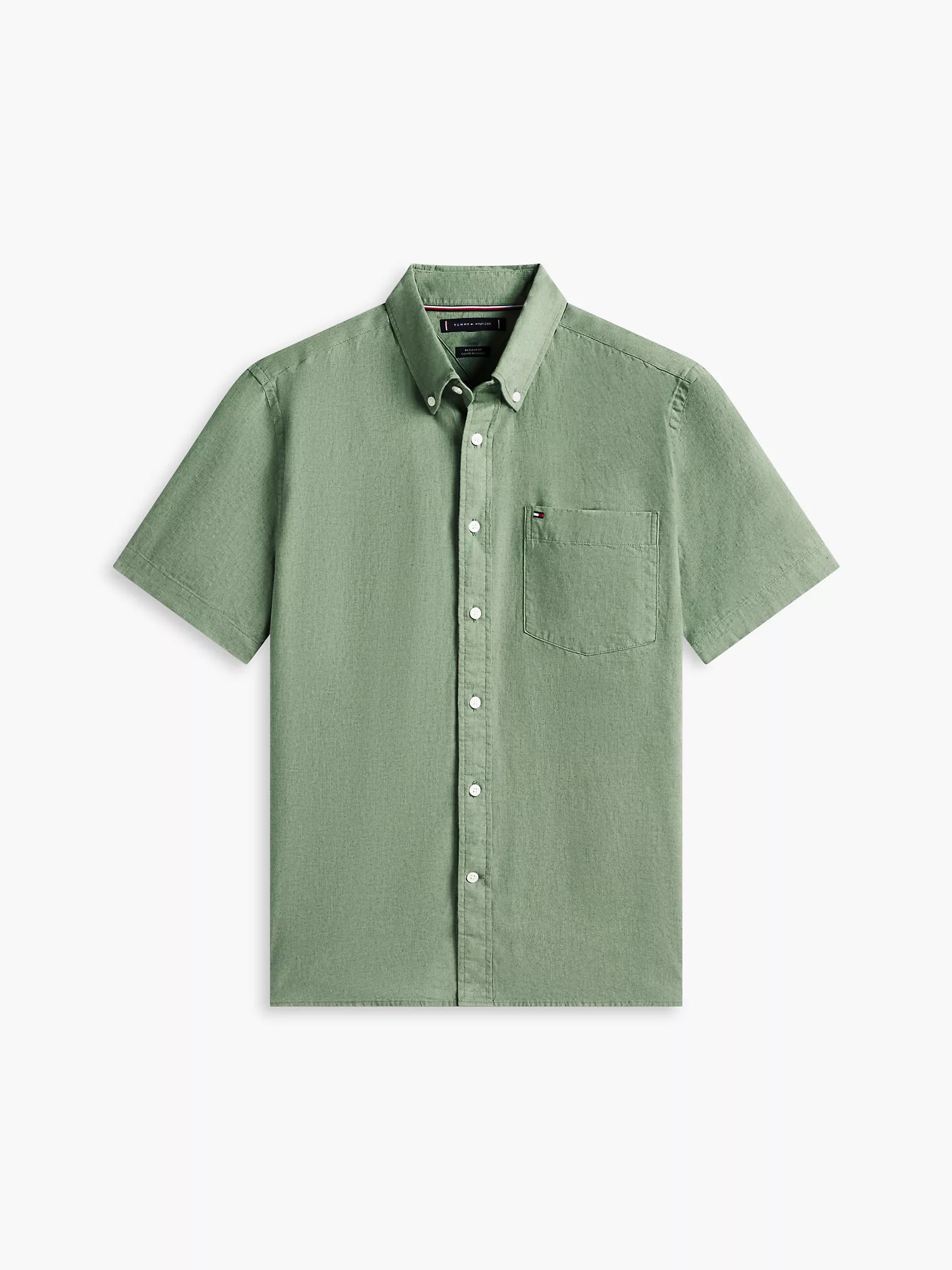 Regular Fit Short-Sleeve Linen-Blend Shirt