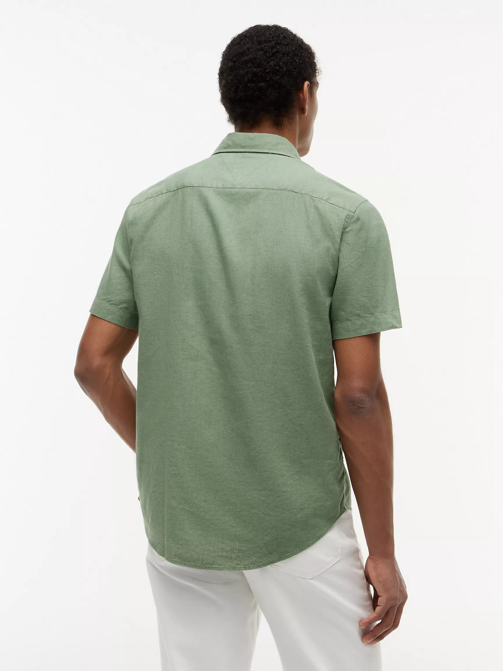 Regular Fit Short-Sleeve Linen-Blend Shirt