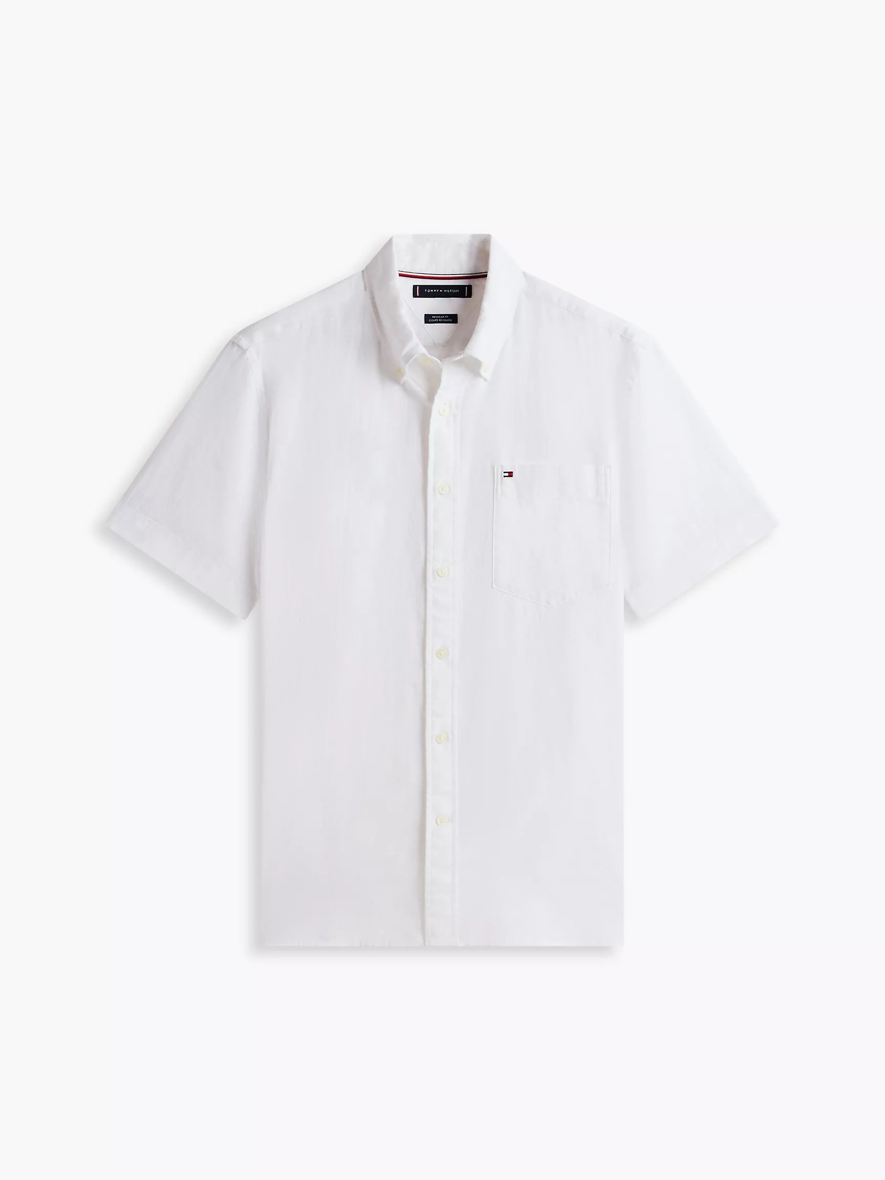 Regular Fit Short-Sleeve Linen-Blend Shirt