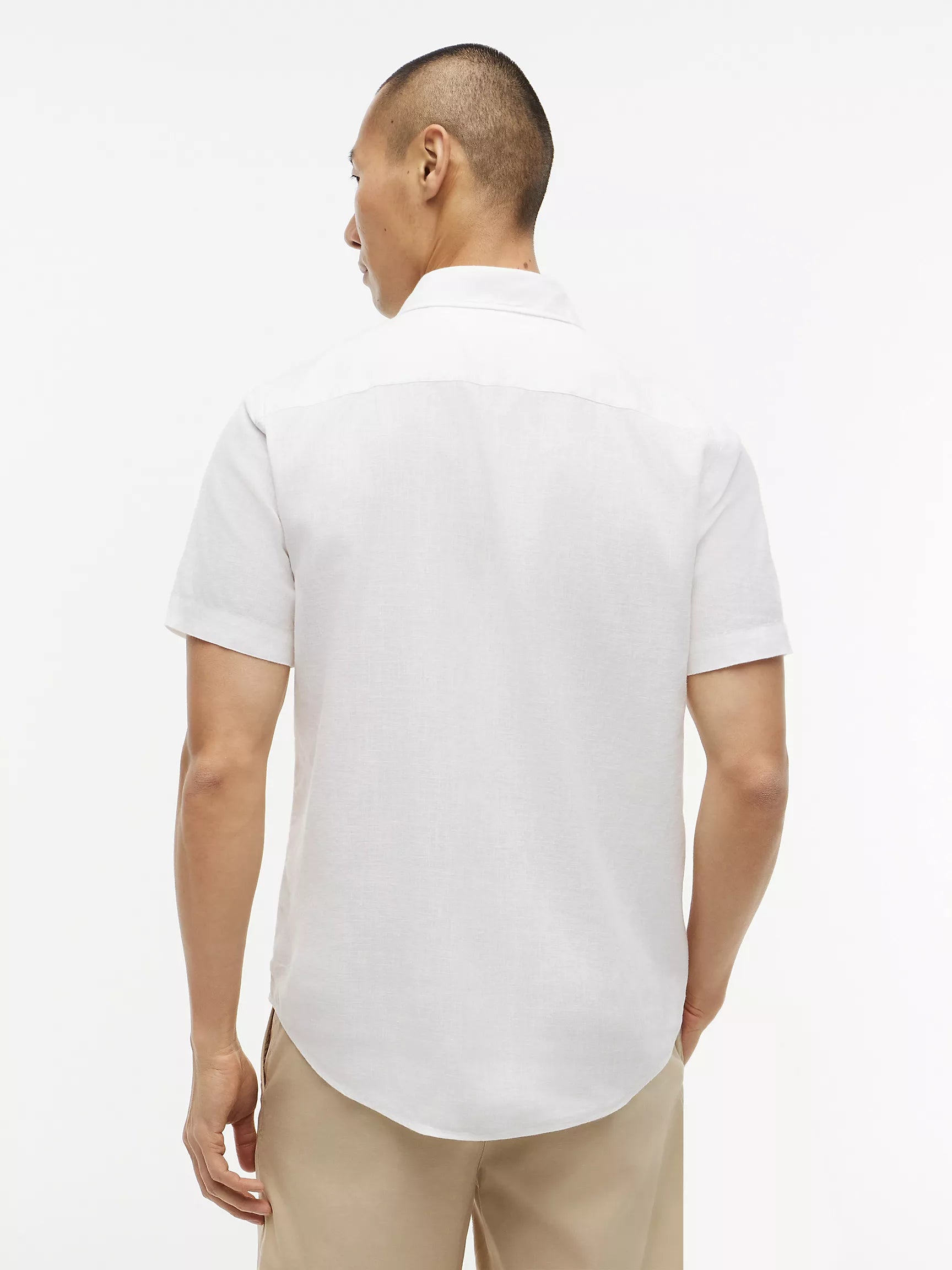 Regular Fit Short-Sleeve Linen-Blend Shirt