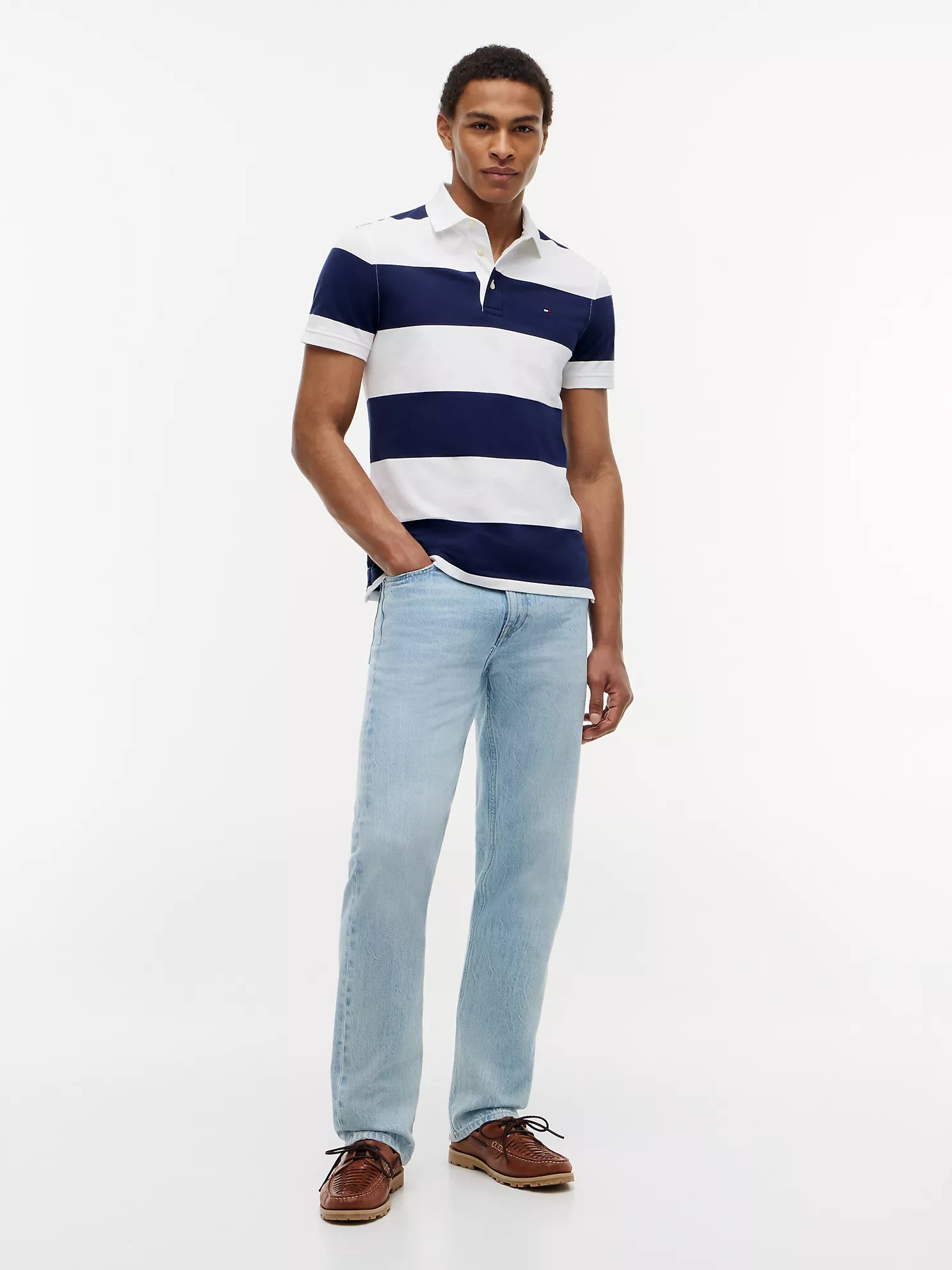 Tommy Hilfiger Slim Fit Rugby-Stripe Polo men