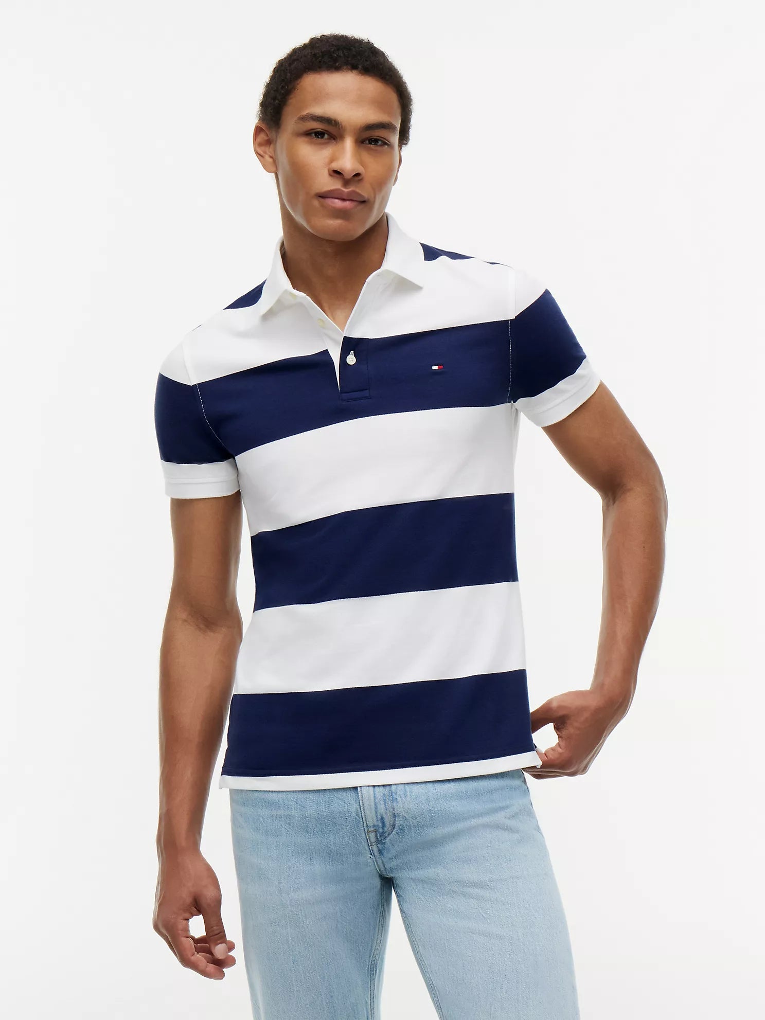 Tommy Hilfiger Slim Fit Rugby-Stripe Polo men