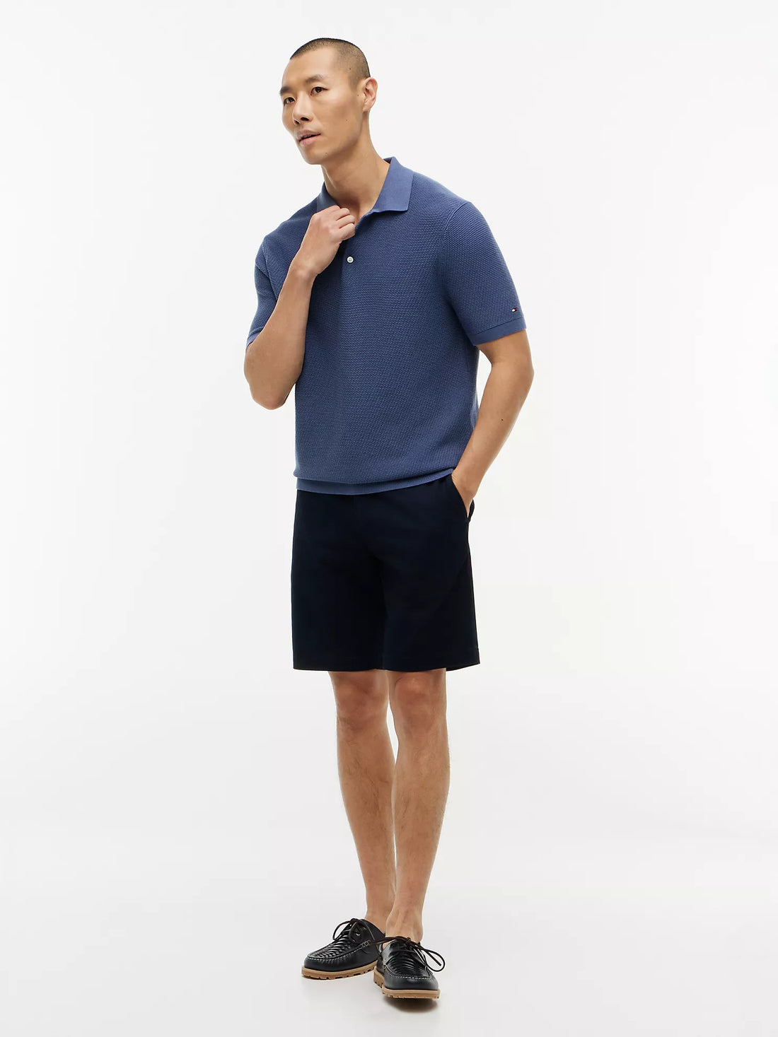 Tommy Hilfiger Short-Sleeve Waffled Sweater Polo men