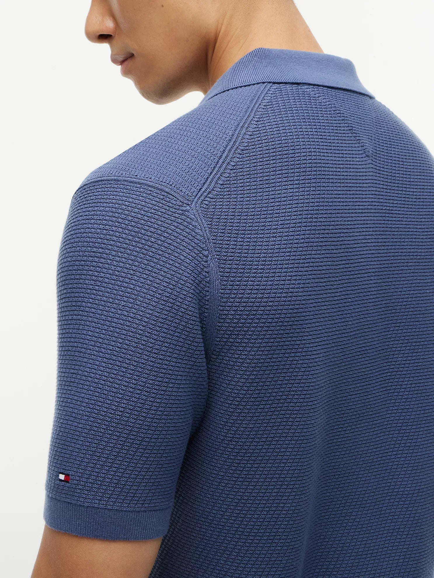 Tommy Hilfiger Short-Sleeve Waffled Sweater Polo men
