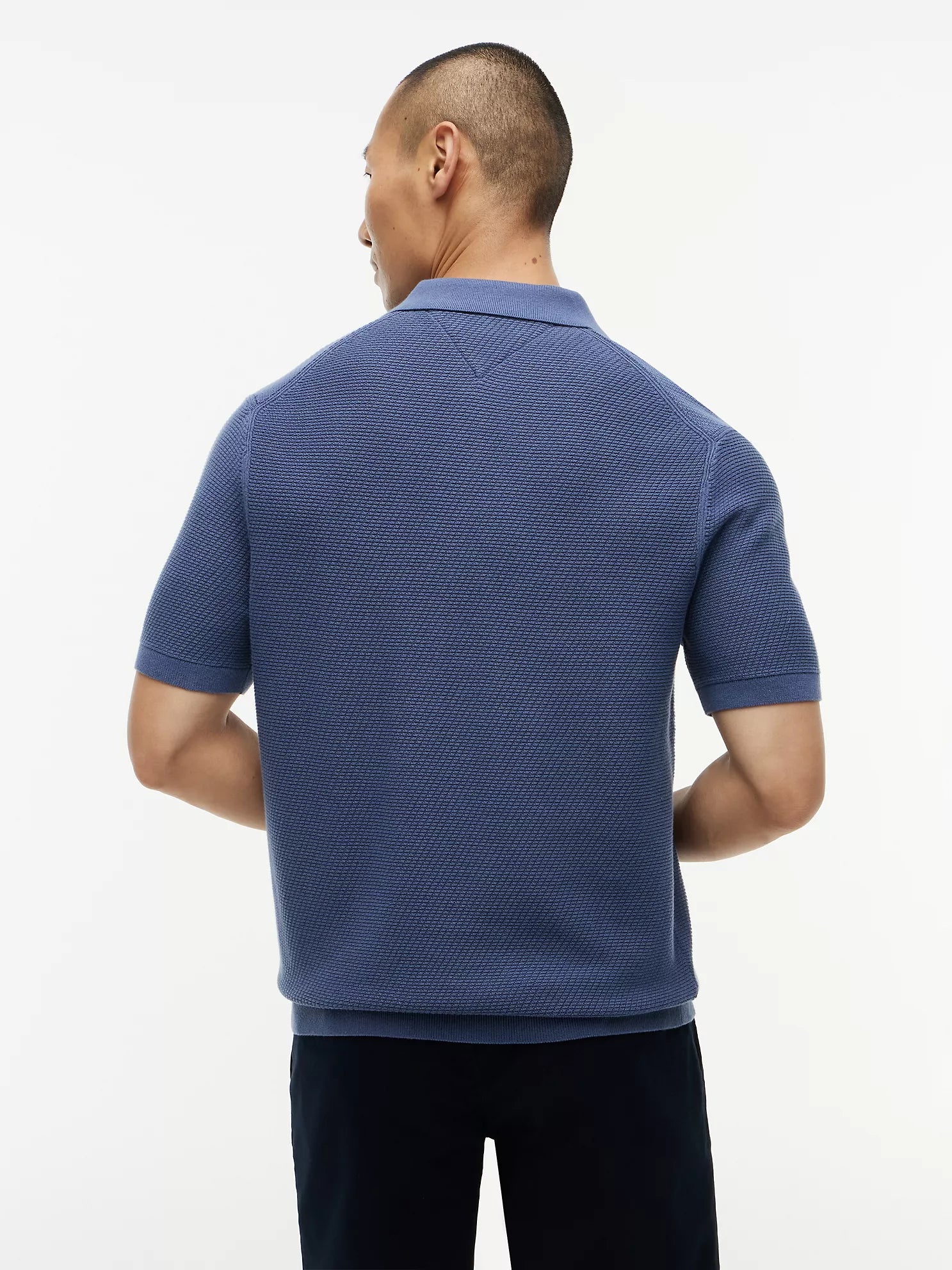 Tommy Hilfiger Short-Sleeve Waffled Sweater Polo men
