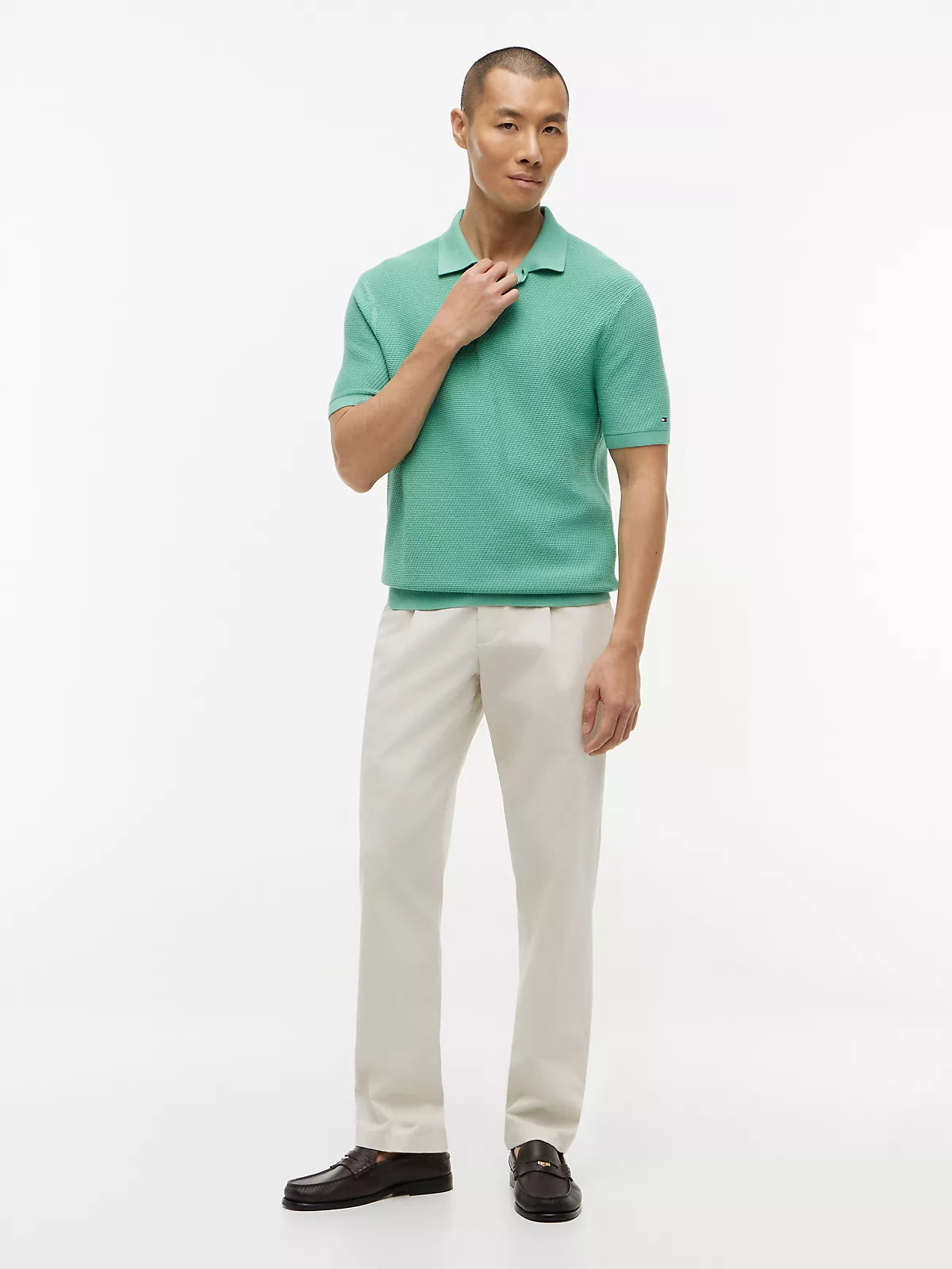 Tommy Hilfiger Short-Sleeve Waffled Sweater Polo men