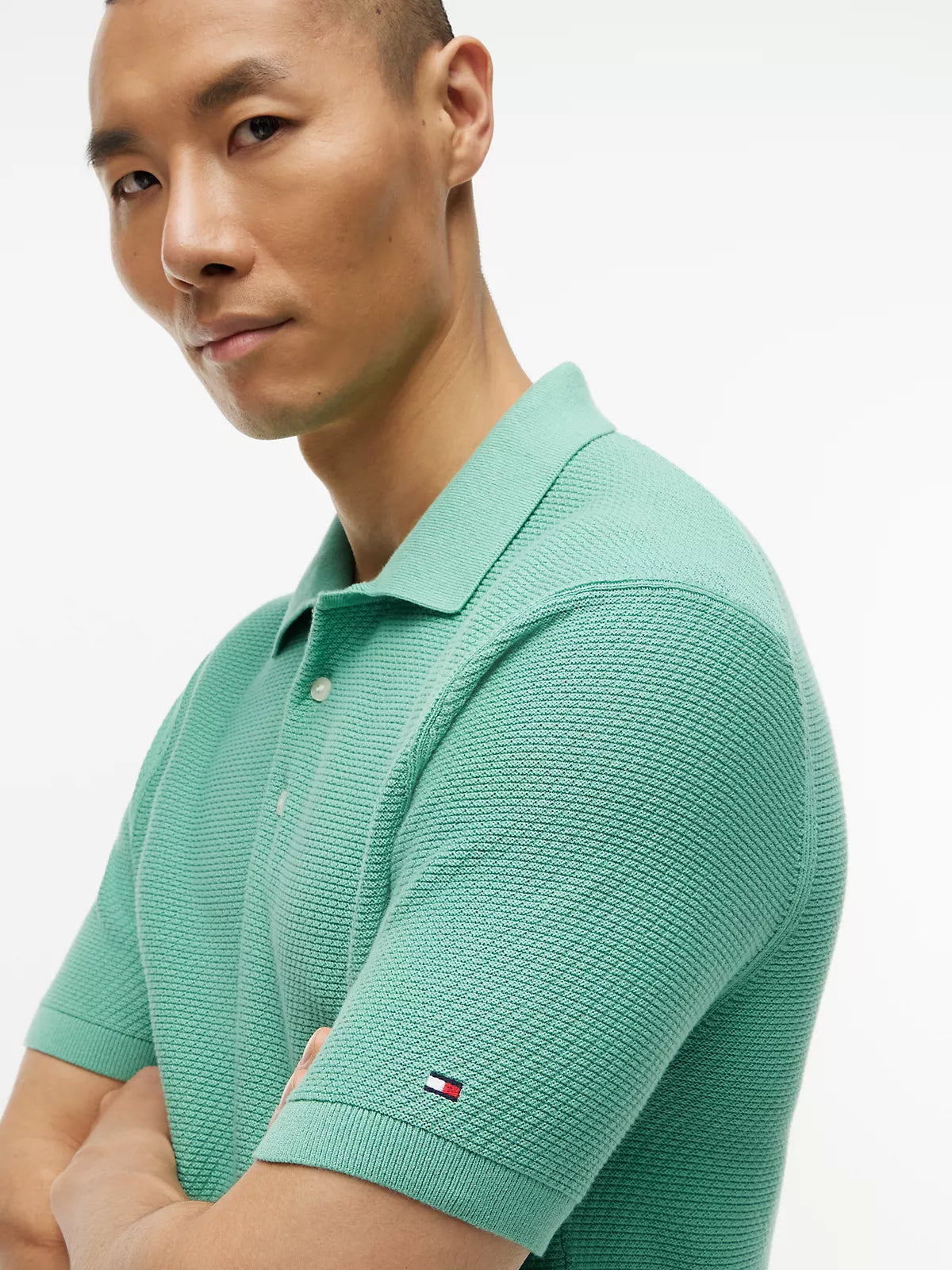 Tommy Hilfiger Short-Sleeve Waffled Sweater Polo men