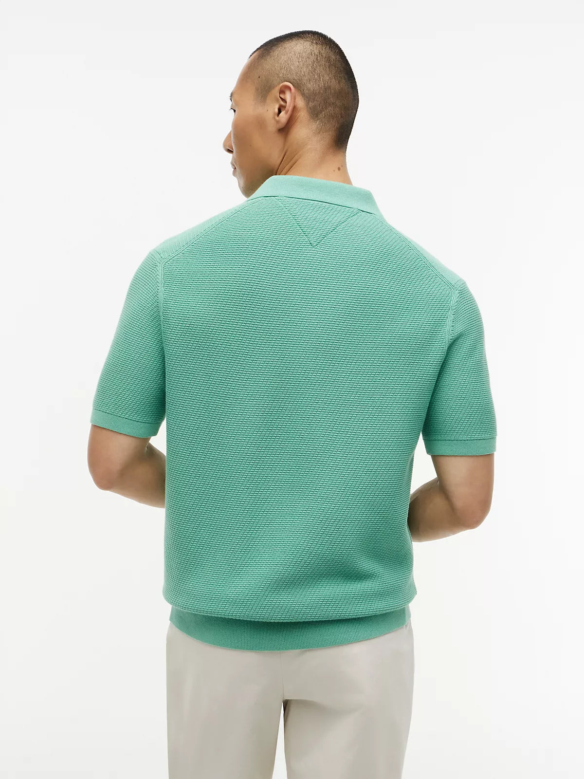 Tommy Hilfiger Short-Sleeve Waffled Sweater Polo men