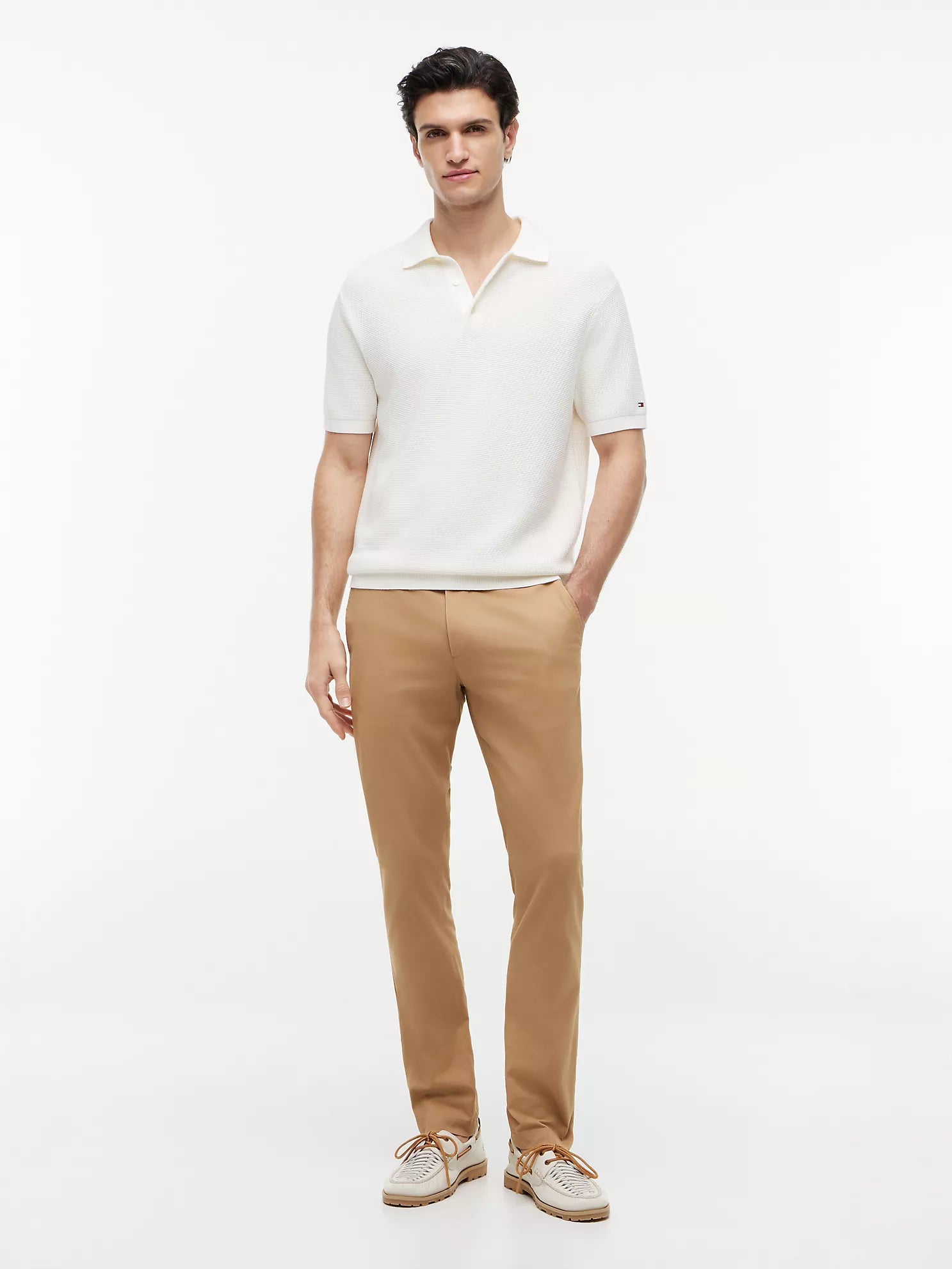 Tommy Hilfiger Short-Sleeve Waffled Sweater Polo men