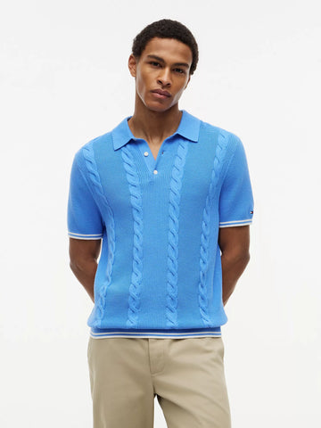 Tommy Hilfiger Short-Sleeve Cable Knit Sweater Polo men