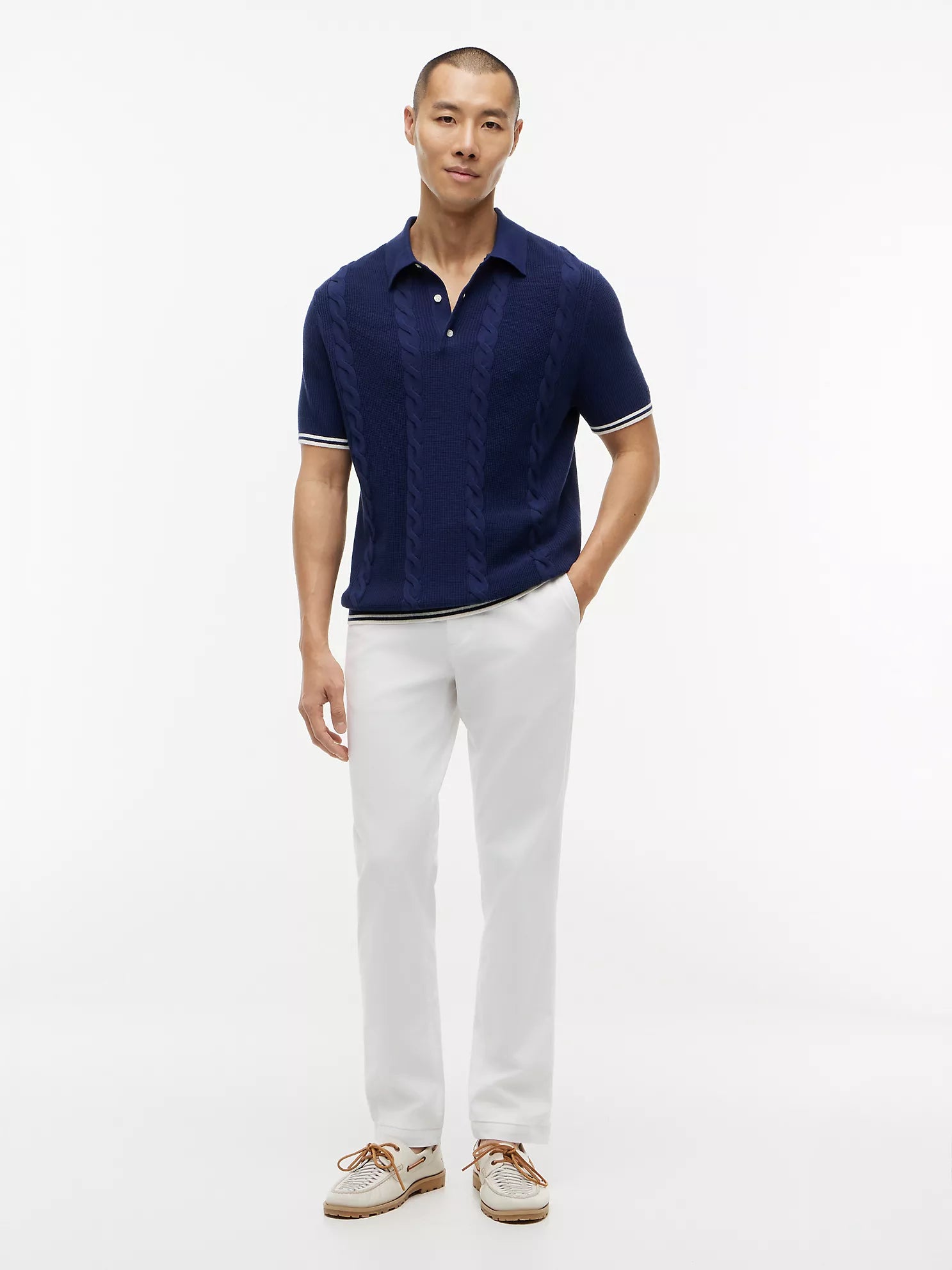 Tommy Hilfiger Short-Sleeve Cable Knit Sweater Polo men