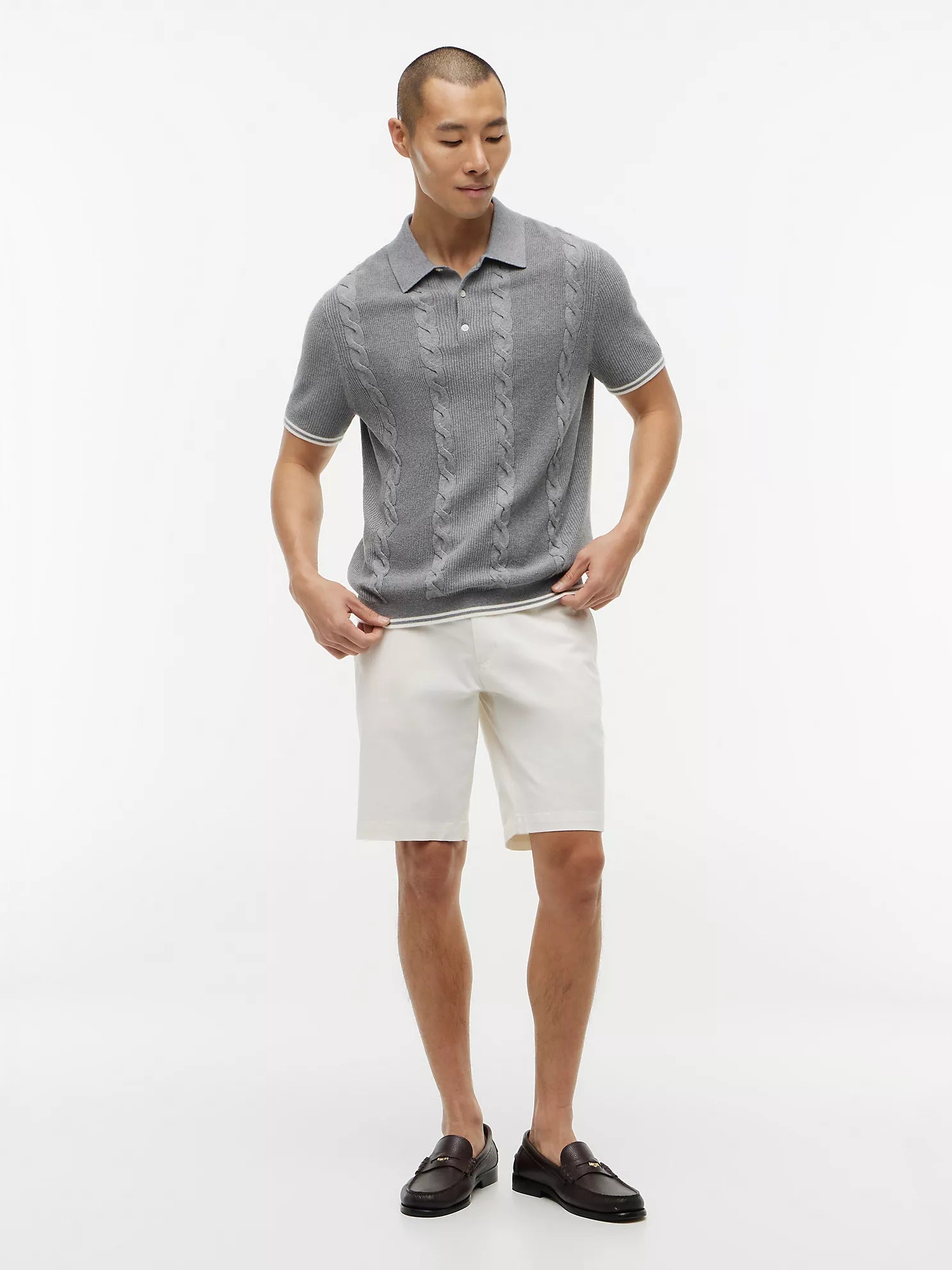 Tommy Hilfiger Short-Sleeve Cable Knit Sweater Polo men