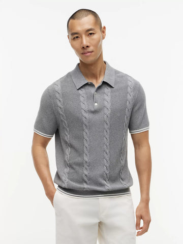 Tommy Hilfiger Short-Sleeve Cable Knit Sweater Polo men