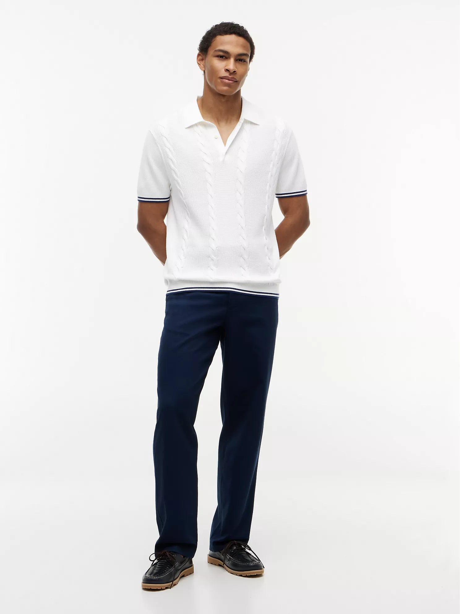 Tommy Hilfiger Short-Sleeve Cable Knit Sweater Polo men