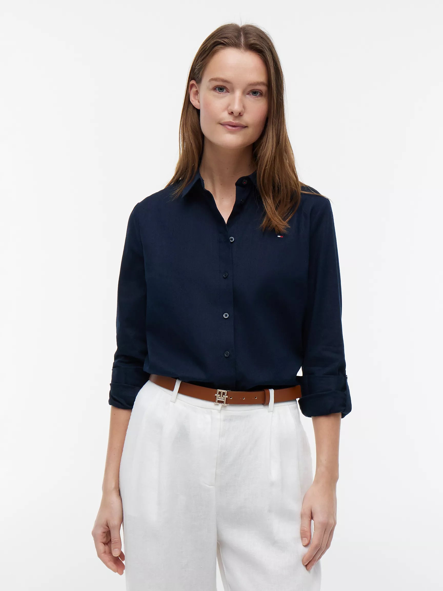 Relaxed Fit Linen-Blend Shirt