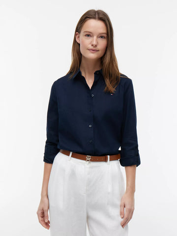 Relaxed Fit Linen-Blend Shirt